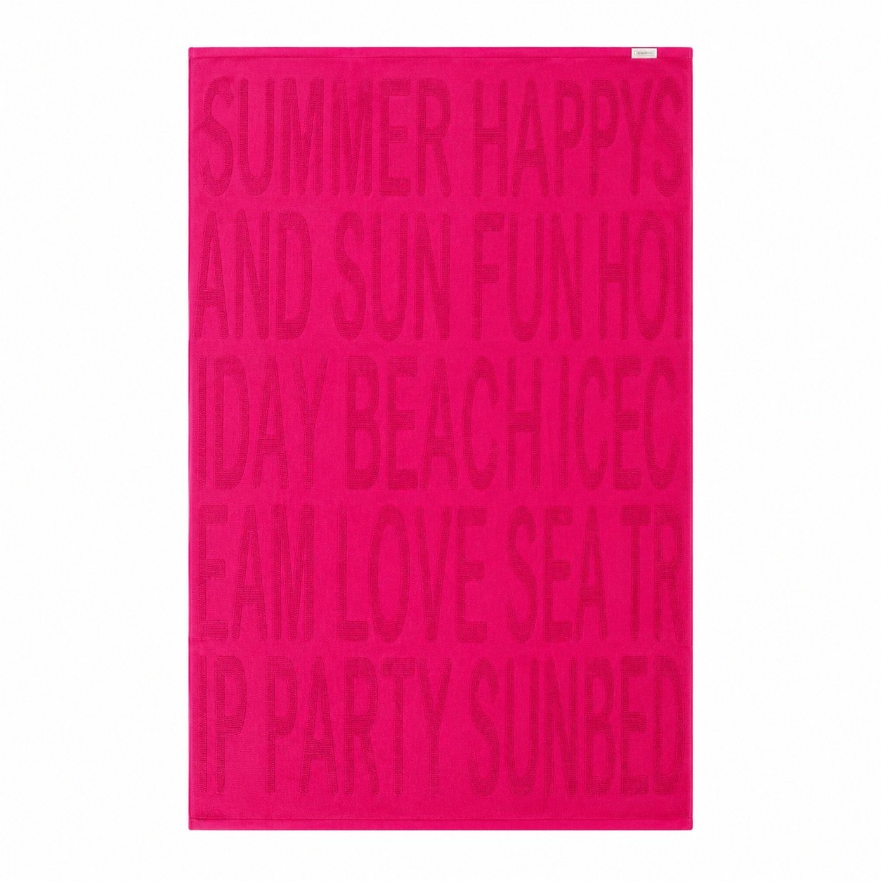 Jakarlı Plaj Havlusu - 75X150 cm Pembe