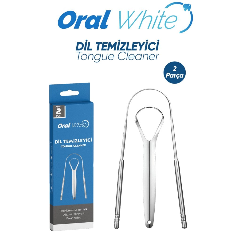 Oral White Paslanmaz Çelik Dil Temizleyici Seti