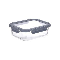 Kilitli Cam Saklama Kabı - 1500 ml Gri