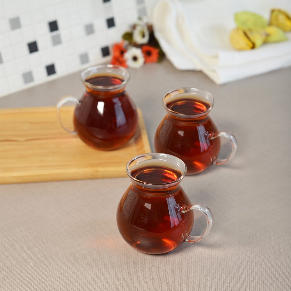 3'lü Borosilikat Cam Kupa Seti - 200 ml