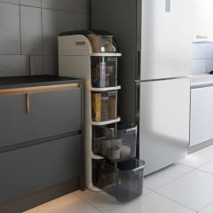 5 Katlı Tekerlekli Slim Pro Organizer Dolap - 41X20X95,5 cm