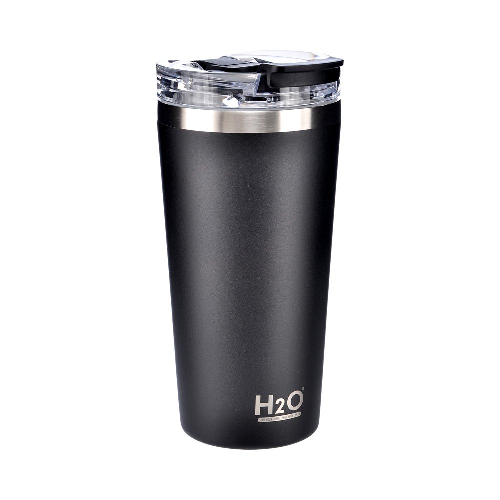 Pipetli Çelik Termos Matara - 530 ml Siyah