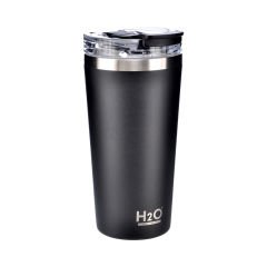 Pipetli Çelik Termos Matara - 530 ml Siyah