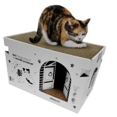 Karton Katlanır Kedi Tırmalama Evi - 50X45