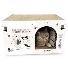 Karton Katlanır Kedi Tırmalama Evi - 50X45