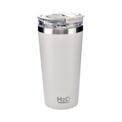 Pipetli Çelik Termos Matara - 530 ml Beyaz