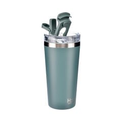 Pipetli Çelik Termos Matara - 530 ml Yeşil