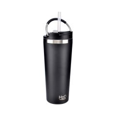 Pipetli Çelik Termos Bardak - 660 ml Siyah