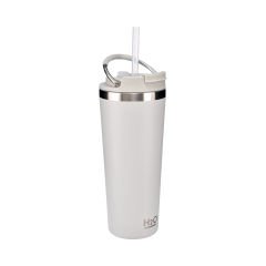 Pipetli Çelik Termos Bardak - 660 ml Beyaz
