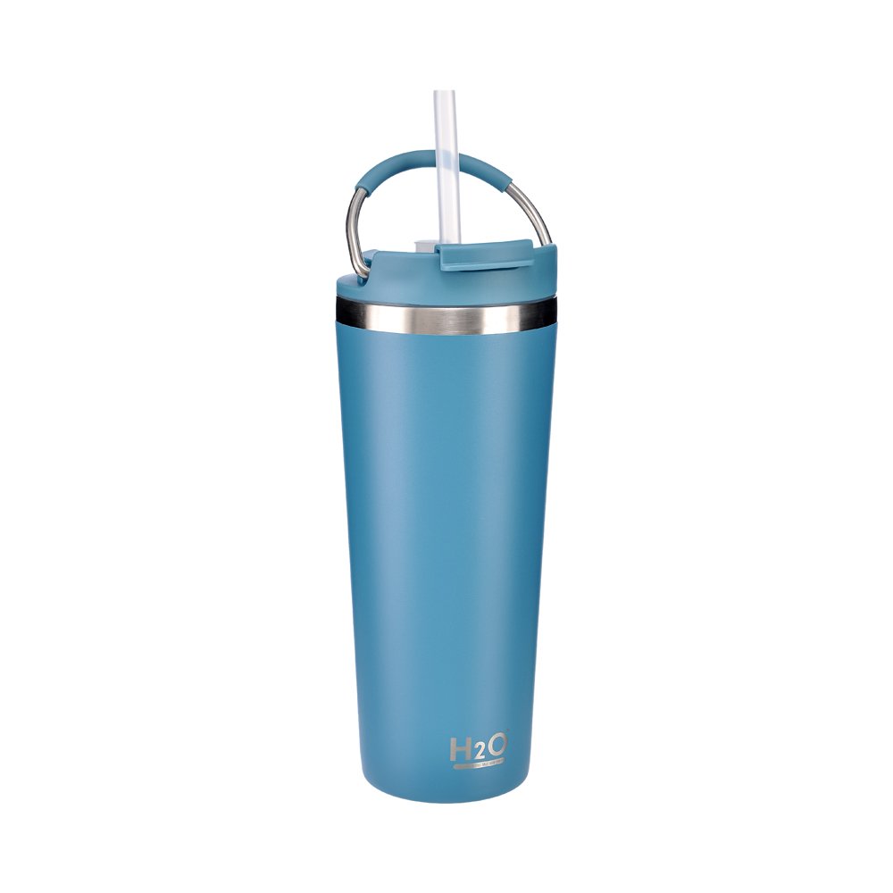 Pipetli Çelik Termos Bardak - 660 ml Mavi