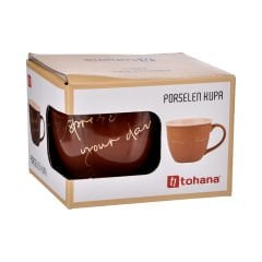 Porselen Espresso Kupa - 200 ml Kahverengi