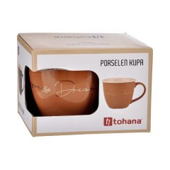 Porselen Espresso Kupa - 200 ml Açık Kahverengi
