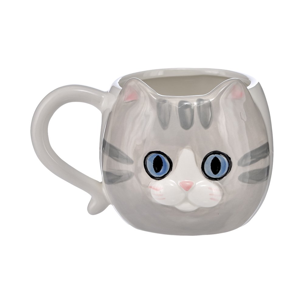 3D Kedi Figürlü Seramik Kupa - 450 ml