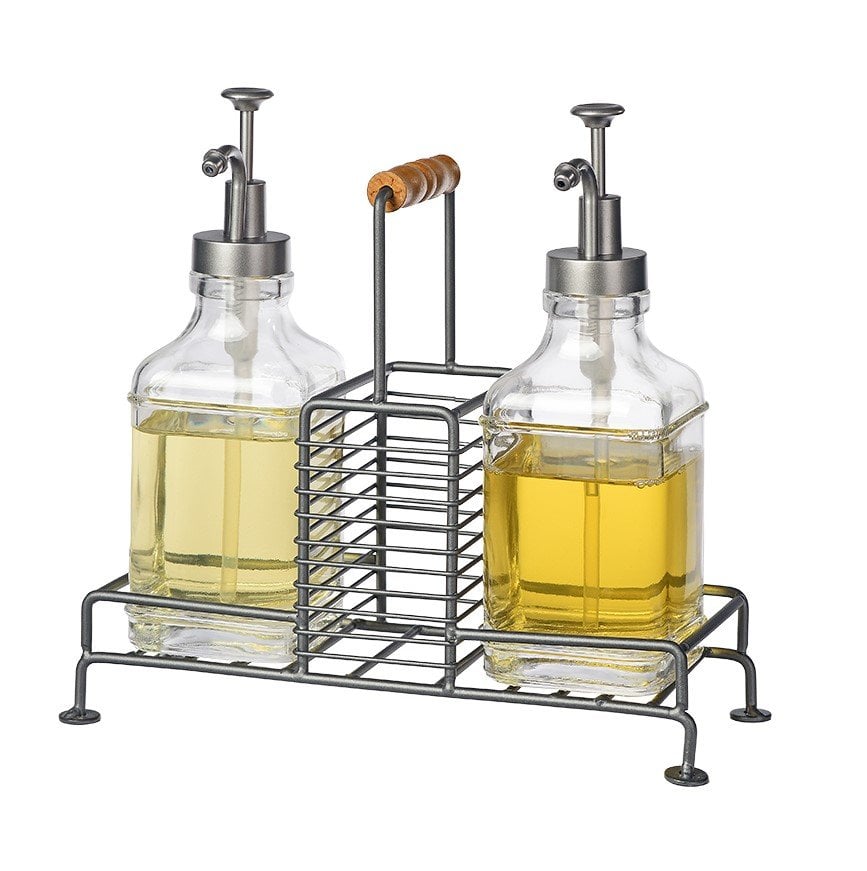 2'li Cam Sıvı Sabunluk Metal Stantlı - 500 ml