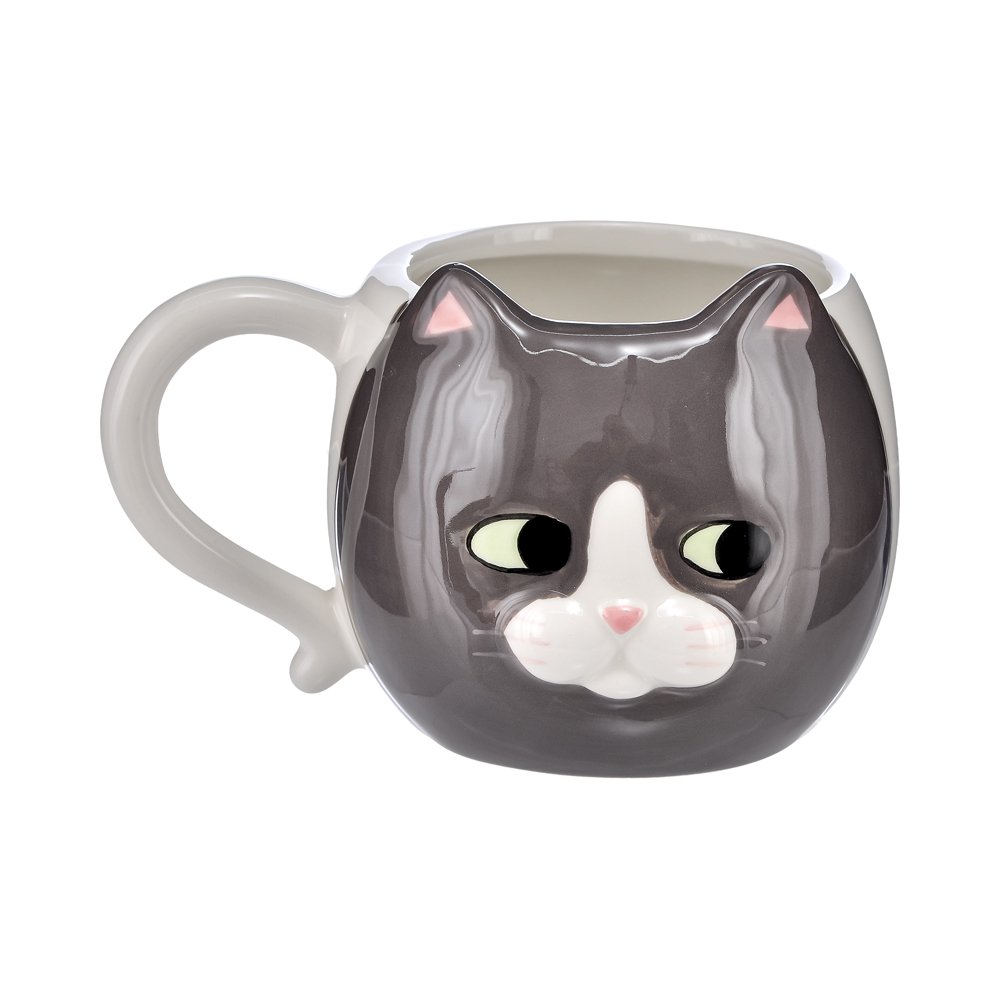 3D Kedi Figürlü Seramik Kupa - 450 ml Model 2