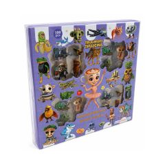 4 Bölmeli Brainrot Sticker Set - 7x7 cm Mor