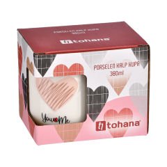 Kalpli Porselen Kupa - 390 ml Desen 2