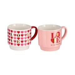 2'li Kalpli Porselen Kupa - 410 ml Desen 2