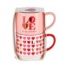2'li Kalpli Porselen Kupa - 410 ml Desen 2