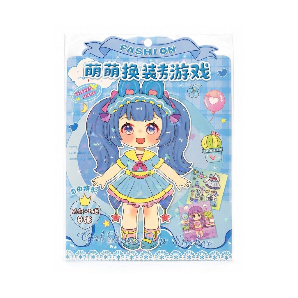 Fashion Sticker Set - 4+4 Sayfa Mavi