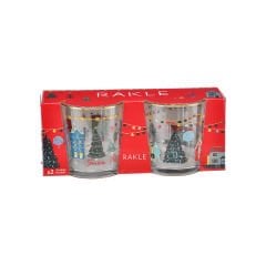 2'li Yılbaşı Desenli Su ve Meşrubat Bardağı - 360cc