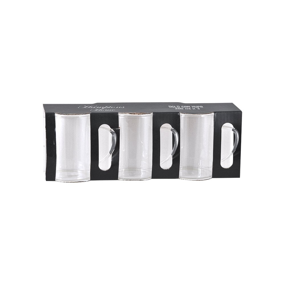 Borosilikat Cam Kupa Seti 3'lü Hamptons (200 ml)
