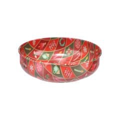 Yılbaşı Desenli Metal Çerezlik - 10 cm