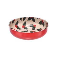 Yılbaşı Desenli Metal Çerezlik - 10 cm