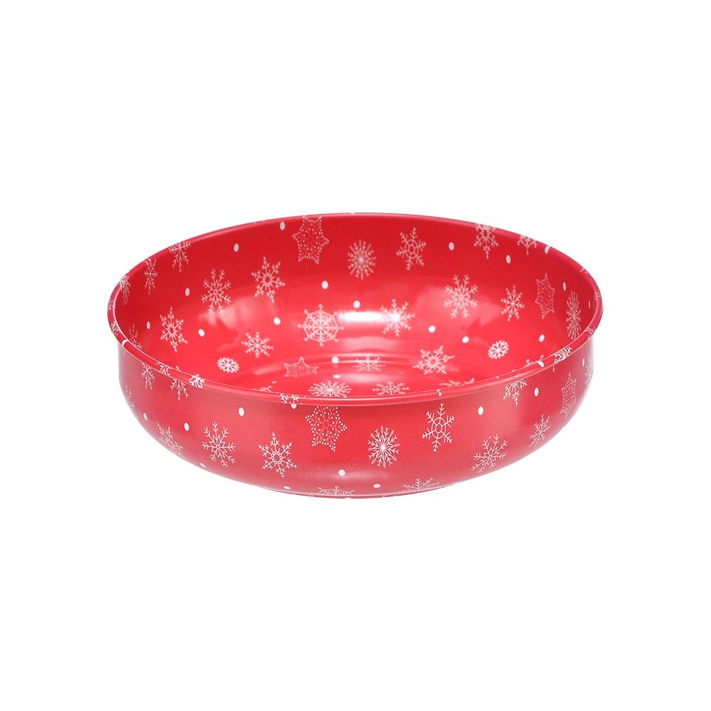 Yılbaşı Desenli Metal Çerezlik - 10 cm