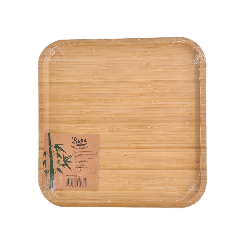 Kare Bambu Sunum Tabaği - 30 cm