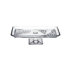 Ayaklı Cam Servis Tabağı Dikdörtgen (27,5x16 cm)
