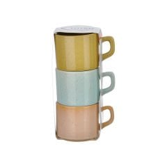 3'lü Seramik Espresso Fincanı - 19x7,5 cm