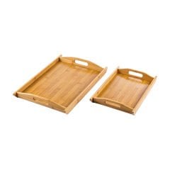 2'li Dikdörtgen Bambu Tepsi - 35,5X 24,5 - 49X23
