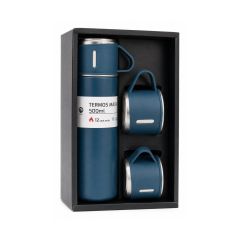 3 Fincanlı Çelik Termos - 0,5 L Lacivert