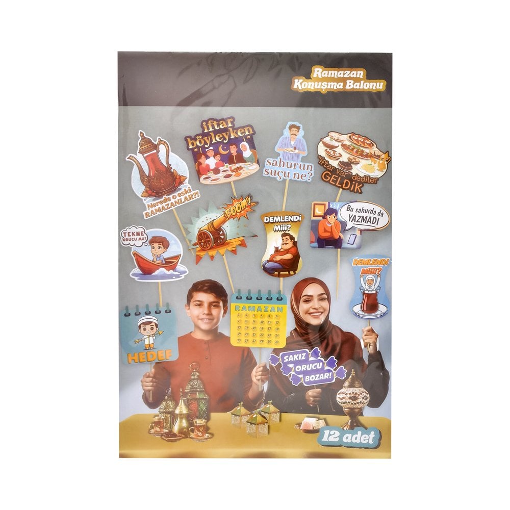12'li Ramazan Temalı Karton Konuşma Balonu