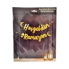 Figürlü Karton Hoşgeldin Ramazan Yazısı