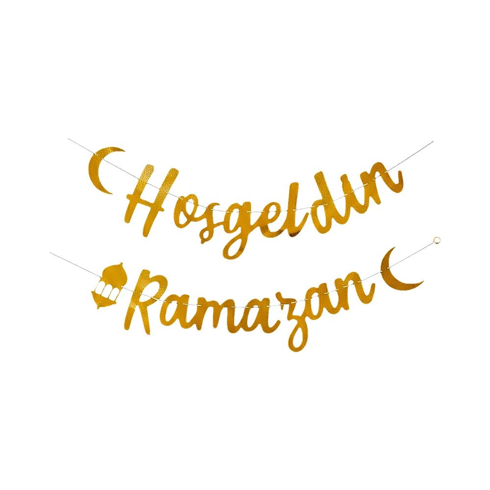 Figürlü Karton Hoşgeldin Ramazan Yazısı