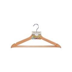 3'lü Ahşap Elbise Askısı