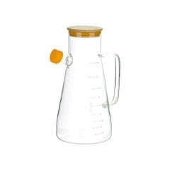 Bambu Kapaklı Cam Yağlık - 1 L