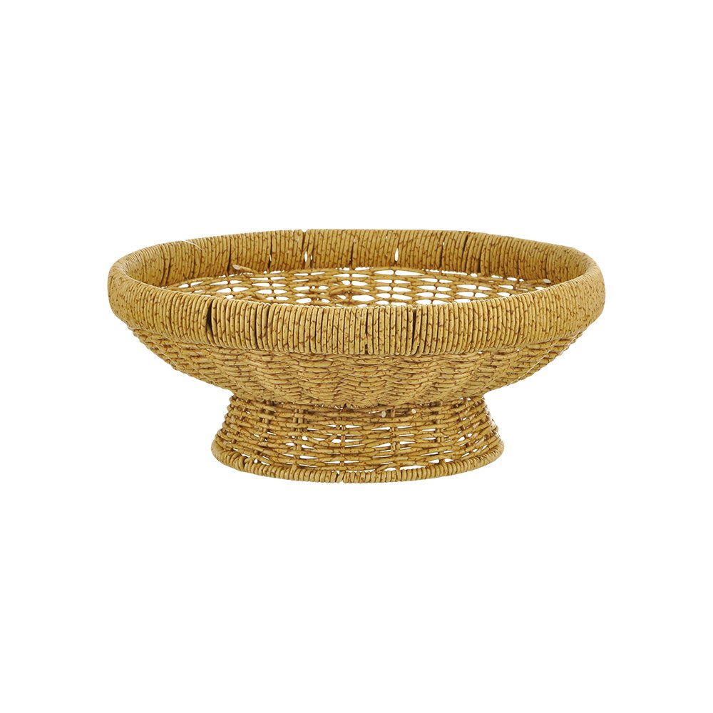 Ayaklı Meyve Sepeti  Hasır - 31 cm
