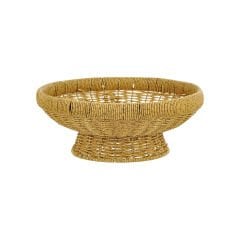 Ayaklı Meyve Sepeti  Hasır - 31 cm