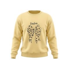 Kız Çocuk 3 İplik Şardonlu Sweatshirt - Kurdela Baskı