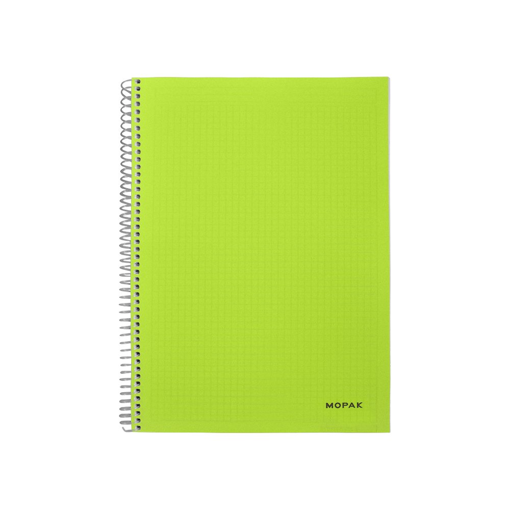 Spiralli 120 Yaprak PP Kapak A4 Kareli Defter Açık Yeşil