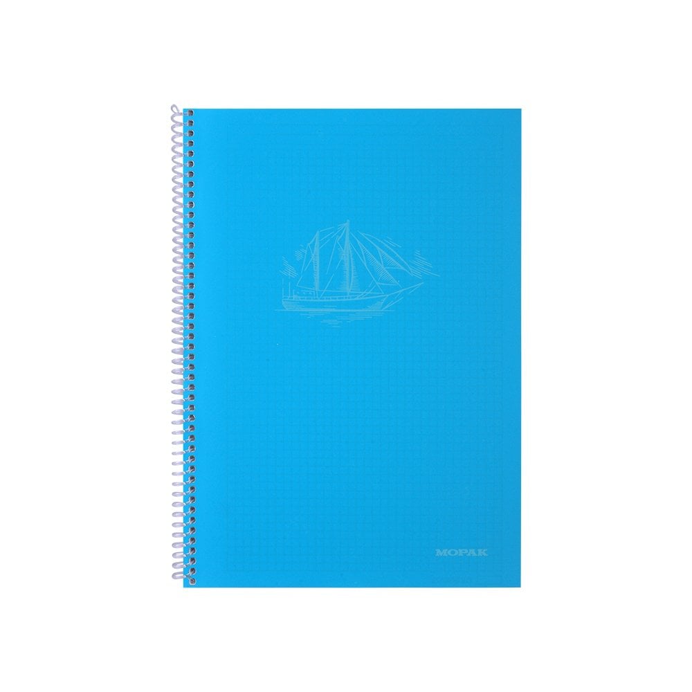 Spiralli 120 Yaprak PP Kapak A4 Kareli Defter Mavi