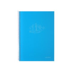 Spiralli 120 Yaprak PP Kapak A4 Kareli Defter Mavi