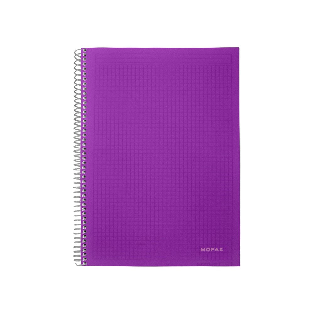 Spiralli 120 Yaprak PP Kapak A4 Kareli Defter Mor