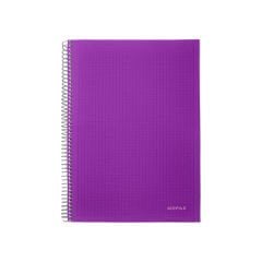 Spiralli 120 Yaprak PP Kapak A4 Kareli Defter Mor