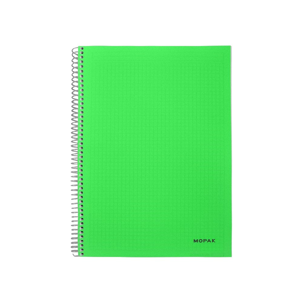Spiralli 120 Yaprak PP Kapak A4 Kareli Defter Yeşil