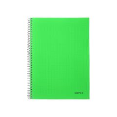 Spiralli 120 Yaprak PP Kapak A4 Kareli Defter Yeşil