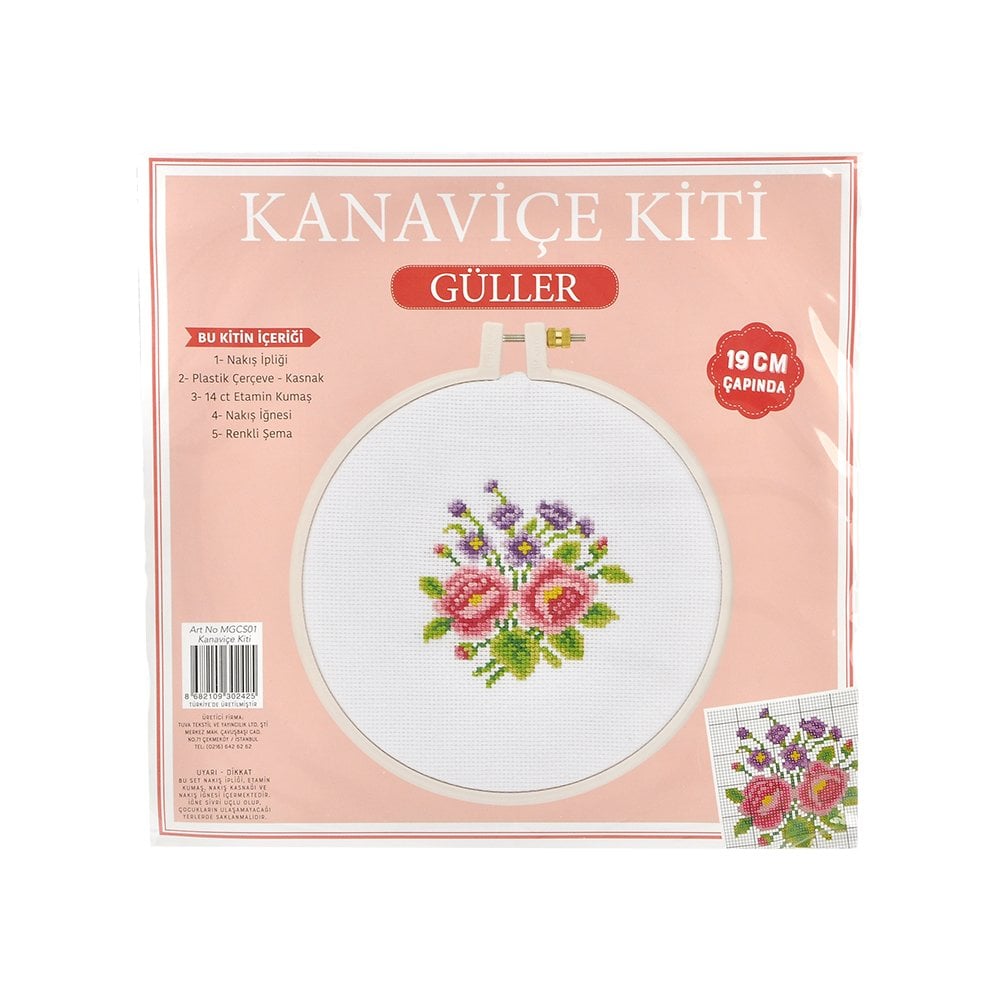 Kanaviçe Kiti - 19 cm Güller